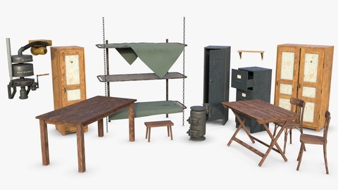 Bundle German Bunker Furnitures