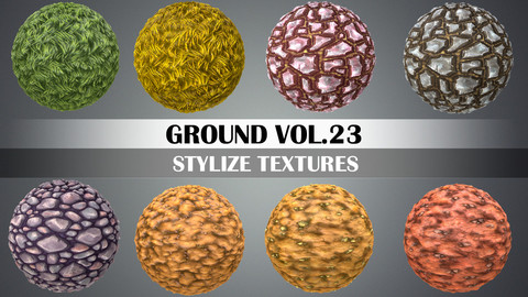 Stylized Ground Mix Vol.23 - Hand Painted Textures