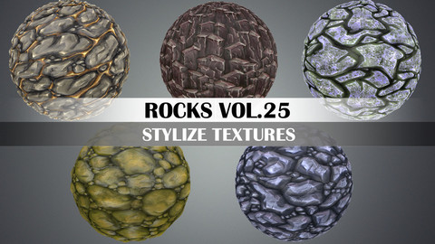 Stylized Rocks Vol.25 - Hand Painted Texture Pack