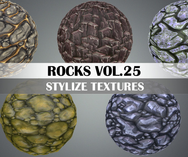 ArtStation - Stylized Rocks Vol.25 - Hand Painted Texture Pack | Game ...