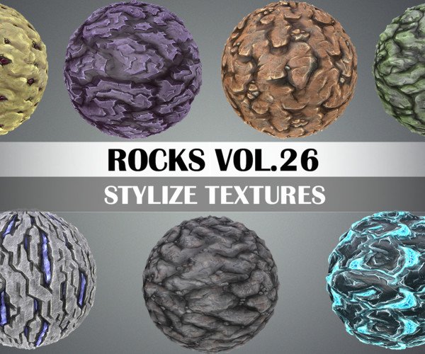 ArtStation - Stylized Rocks Vol.26 - Hand Painted Texture Pack | Game ...
