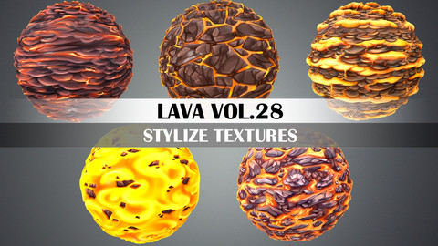 Stylized Lava Vol.28 - Hand Painted Texture