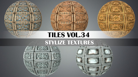 Stylized Tiles Vol.34 - Hand Painted Textures
