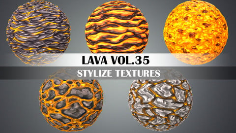 Stylized Lava Vol.35 - Hand Painted Textures
