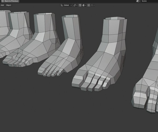 ArtStation - Low poly foot basemesh pack | Resources