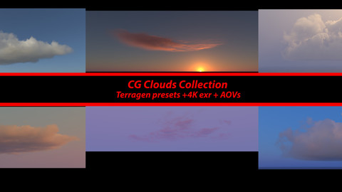 Clouds Collection - Terragen presets + 4k exr + AOVs