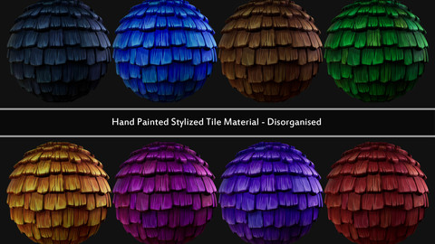 Hand Painted Stylized Tile Material - Disorganised