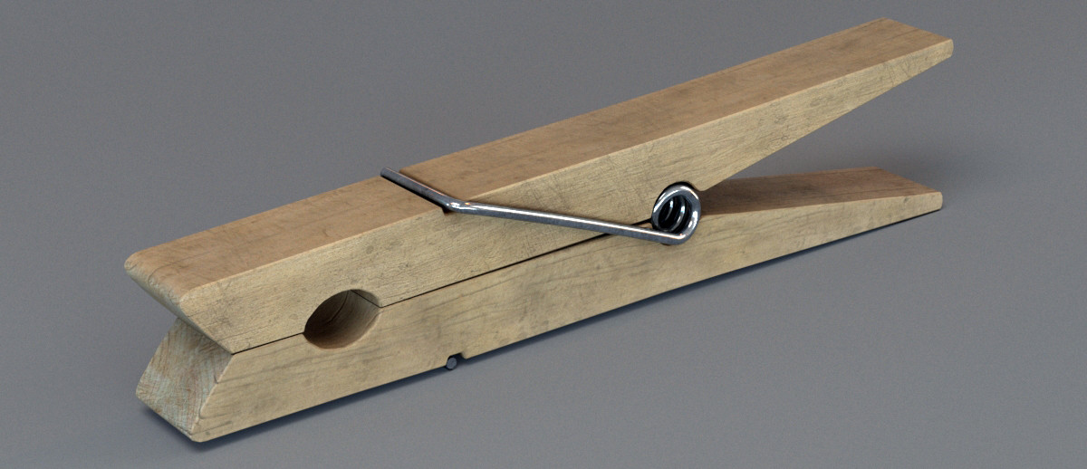 ArtStation - Wooden clothespin