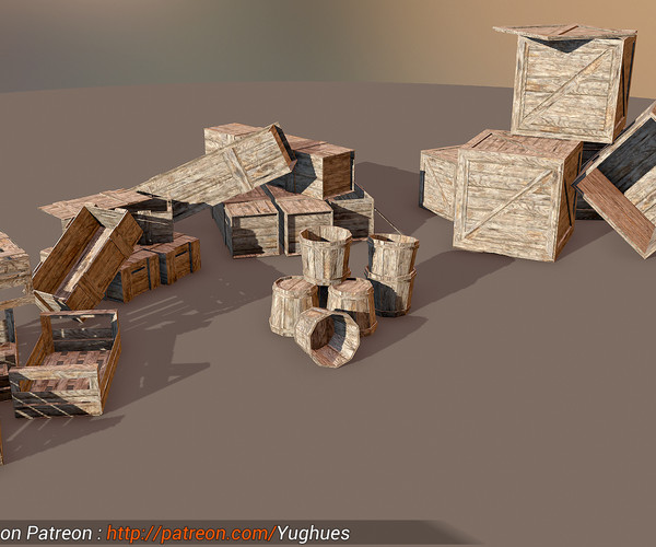 ArtStation Yughues Free Wooden Crates Game Assets