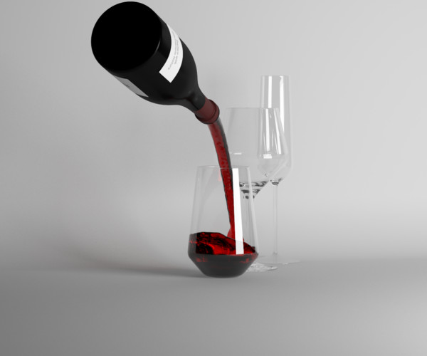 ArtStation Red Wine and Champagne glasses Resources