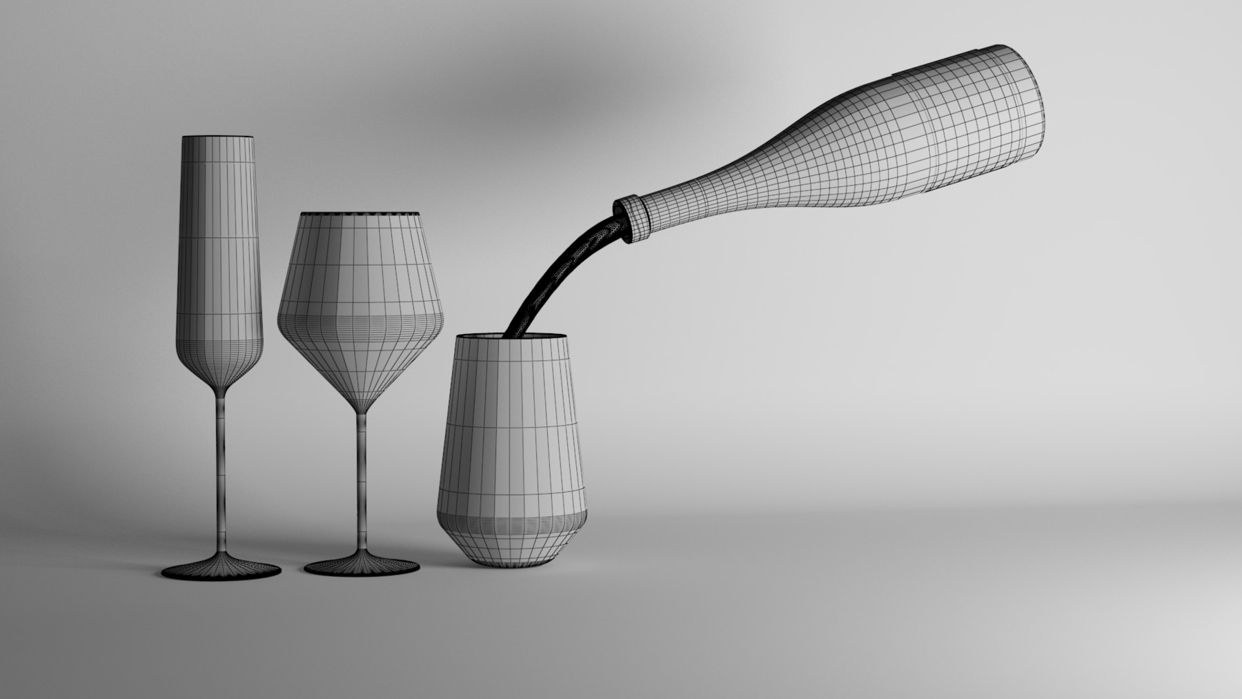 ArtStation Red Wine and Champagne glasses Resources
