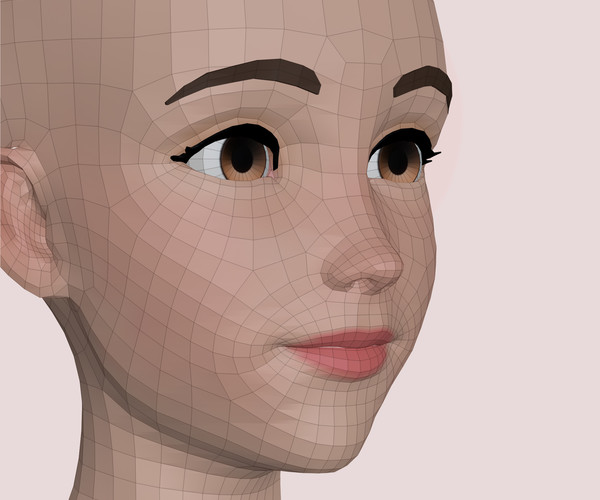 ArtStation - Stylized Female Basemesh With Detailed Topology | Resources