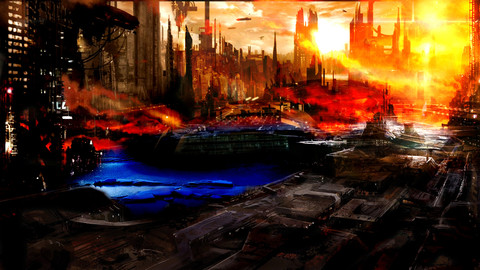 Concept Art - Science Fiction - landscape - sci-fi - Digital painting - game art - photo manipulation - environment