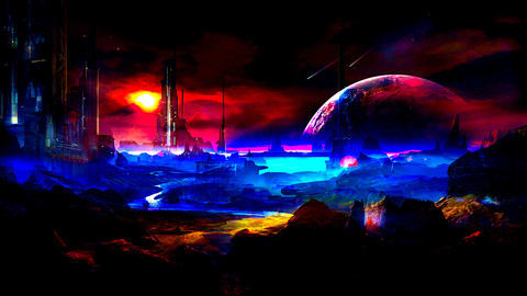 Concept Art - Science Fiction - landscape - sci-fi - Digital painting - game art - photo manipulation - environment