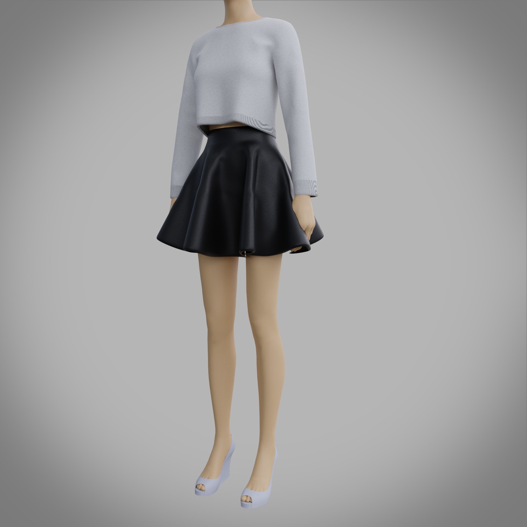 Skater skirt outlet outfit 3d