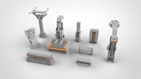 sci-fi Architectural kitbash 2