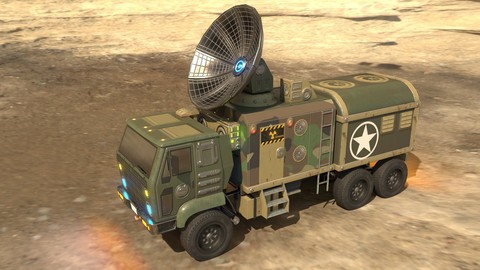 Low poly animated Radar truck