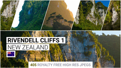 Rivendell Cliffs 1 | Matte Painting / reference / photobash pack