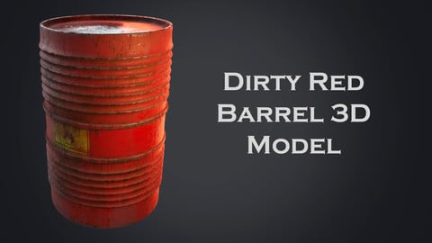 Dirty red barrel 3d model