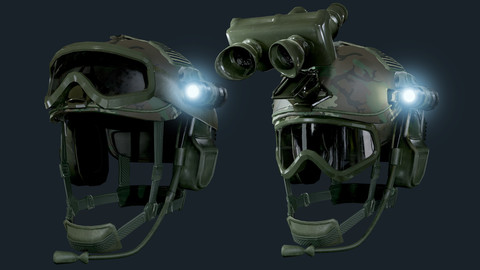 Military Helmet Nightvision Soldier Gear 02- Game Ready