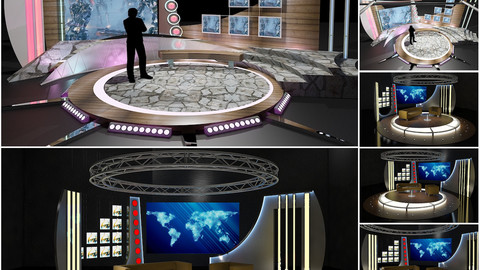Virtual TV Studio Chat Sets Collection 8