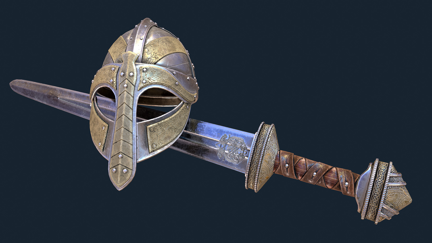 Roger Perez Viking Helmet & Sword Bundle