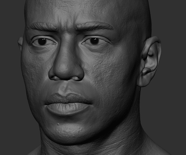 realistic human zbrush head renders african