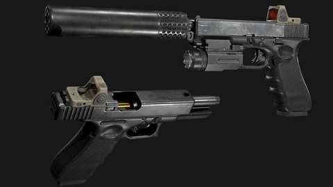 Glock pistol Game ready model