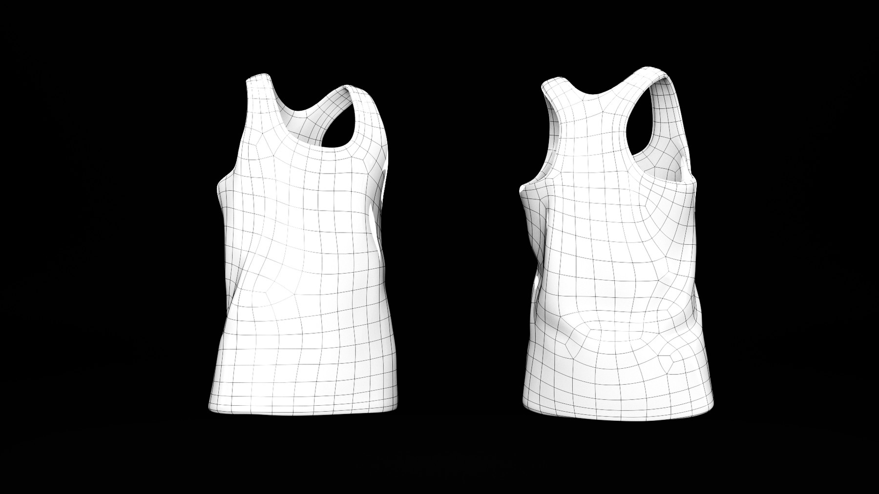 ArtStation Basic white male tank top Game Assets
