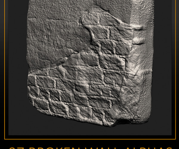 ArtStation - Broken Wall Alphas + Tutorial + References | Brushes