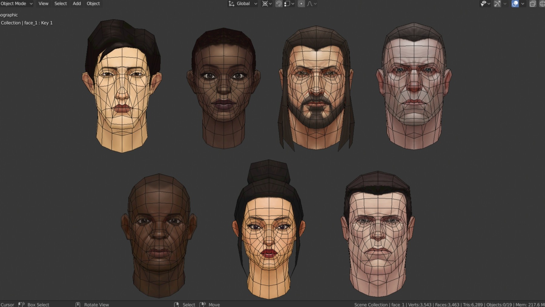 ArtStation - Low Poly Heads+textures | Game Assets