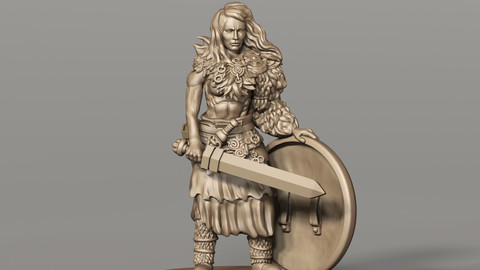 Shieldmaiden Miniature for 3d printing