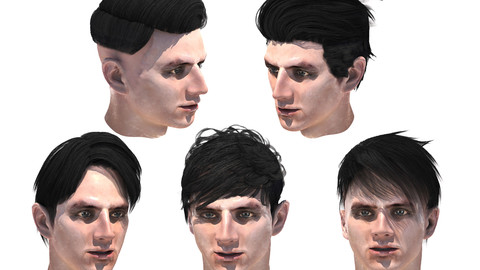 Set men`s hairs 5 species