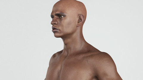 African man rigged low-poly