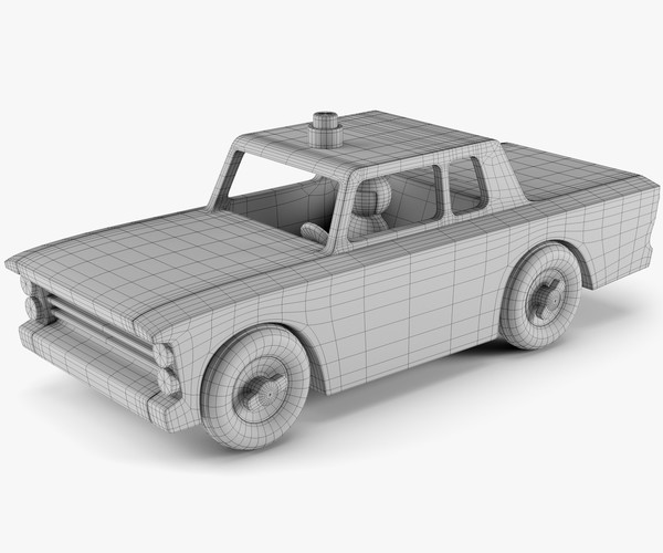 ArtStation - Wooden Toy Police Car | Game Assets