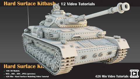 Hard Surface Kitbash + 12 Video Tutorials