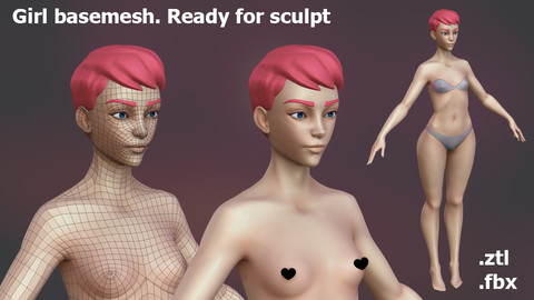 Girl basemesh for sculpt