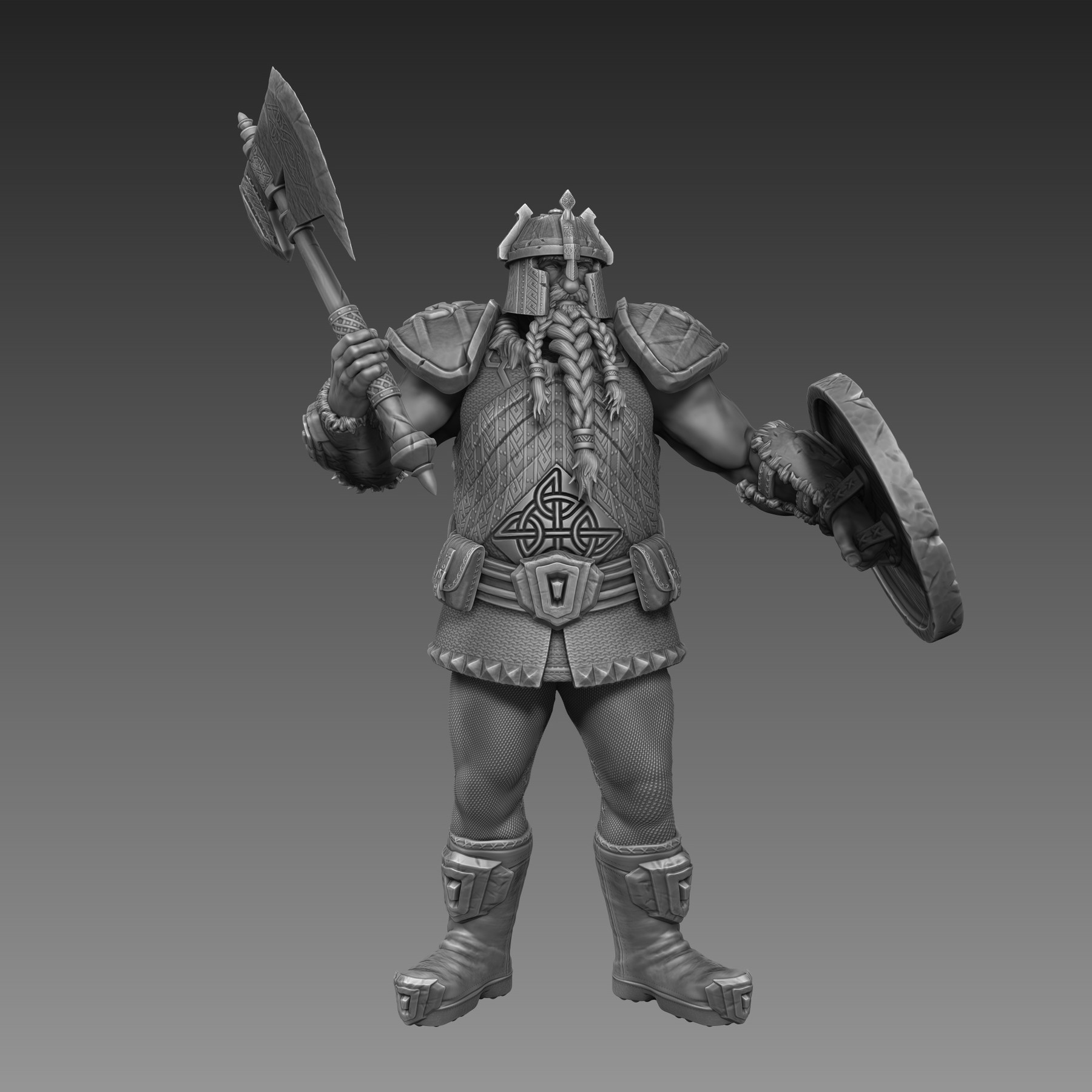 ArtStation - Dwarf Warrior 3D Print Ready - .ZPR, .OBJ, .STL files ...