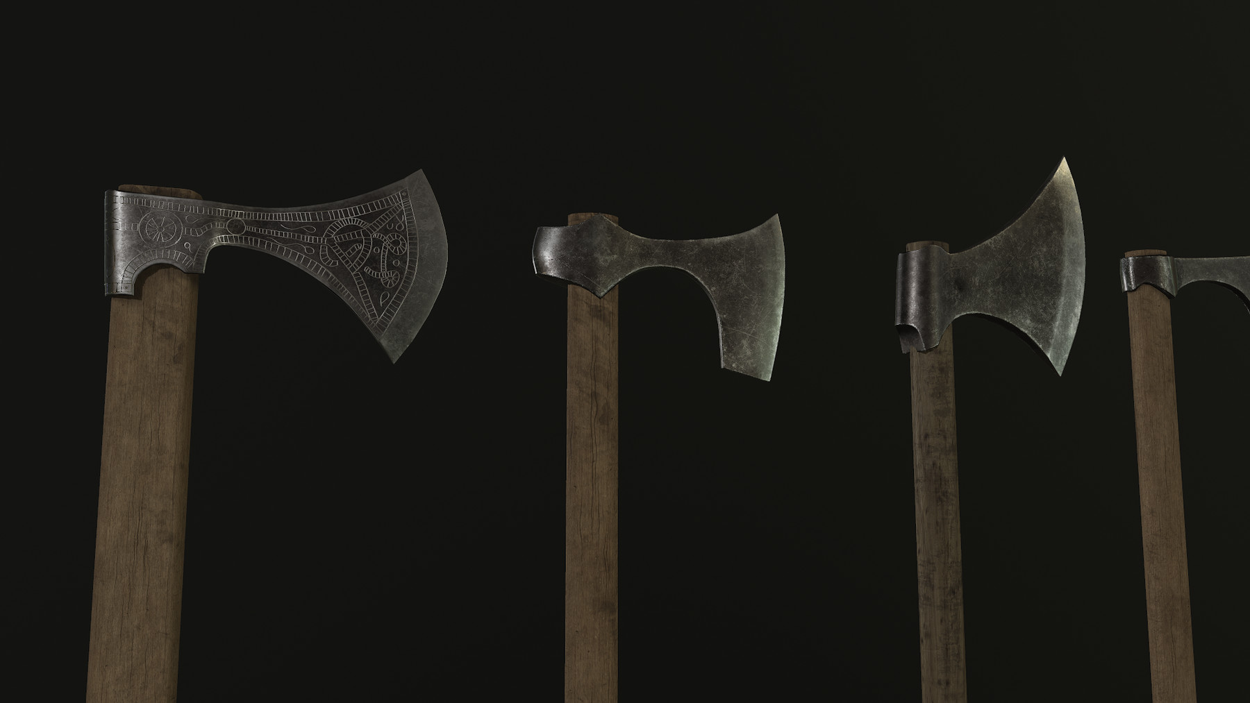 ArtStation   Game Ready Viking Axe 3D Models | Game Assets