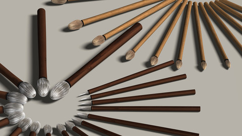 3D Medium-Tipped Brushes