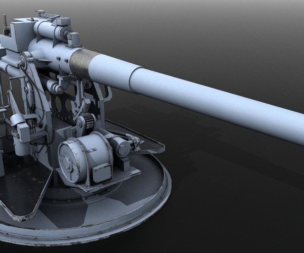 ArtStation - QF 120mm Mk VIII naval gun | Game Assets