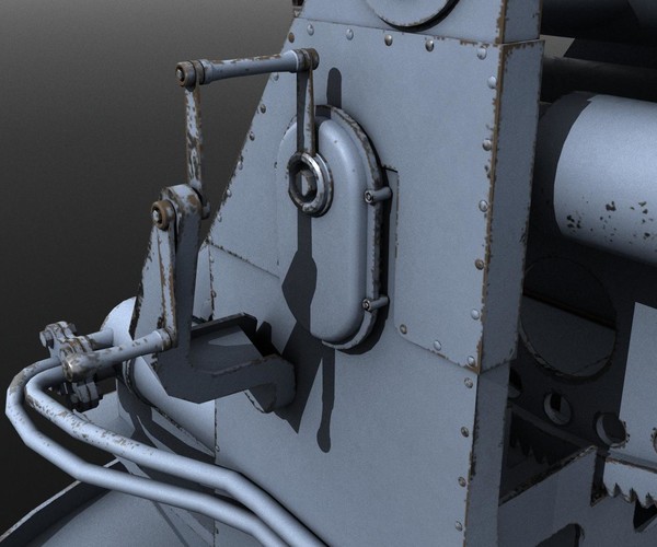 ArtStation - QF 120mm Mk VIII naval gun | Game Assets