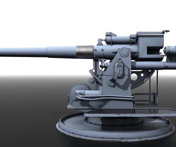 ArtStation - QF 120mm Mk VIII naval gun | Game Assets