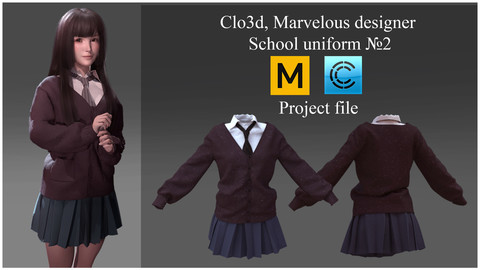 Clo3d, Marvelous designer School uniform №2
