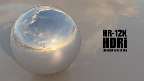 SKYDOME HDR 360° PANORAMA - sunset clouded sky