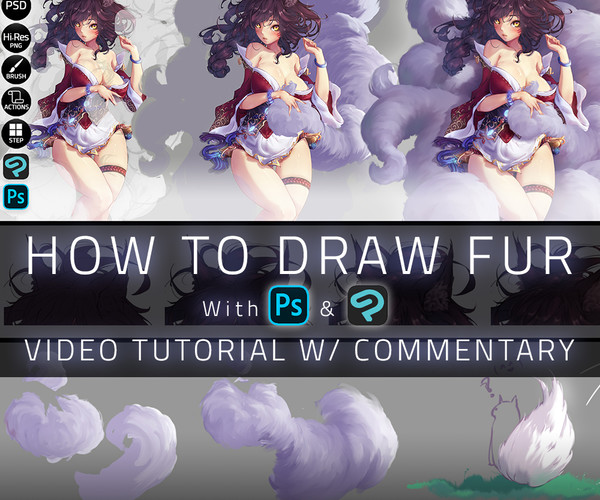 ArtStation - How To Draw Hair (Anime Render) W/Commentary