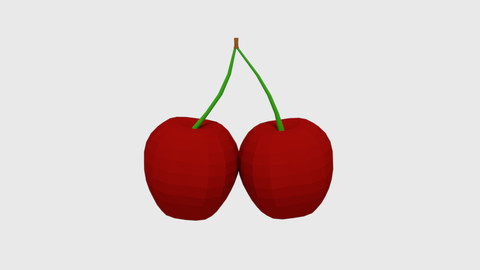 Low Poly Cartoon Cherry