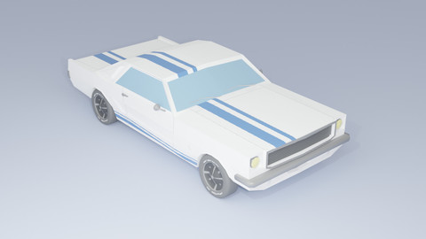 Musclecar - handpainted lowpoly Mustang inspired