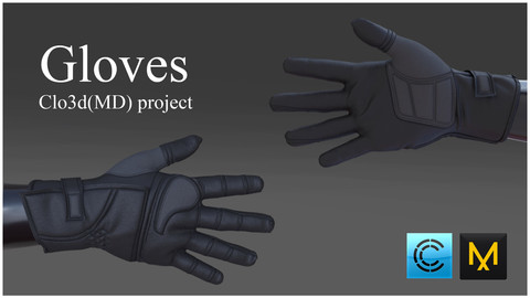 Gloves. Clo3d, Marvelous designer project.