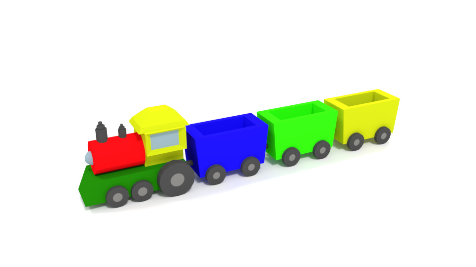 chroma 3D - Low Poly Cartoon Train Toy